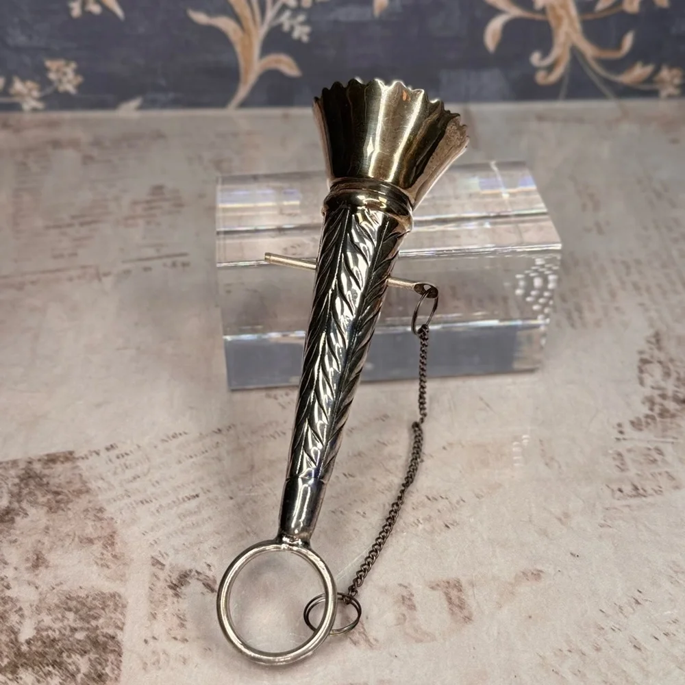 Vintage Posy Holder Silver Tone Bouquet Holder Chain Pin Estate